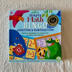 EEBOO Simple Math Bingo: Addition & Subtraction Best Toy Award Sustainable 5+